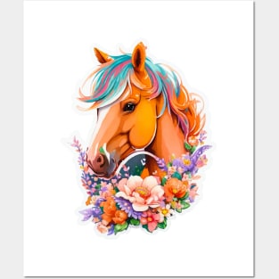 Flower Horse Posters and Art